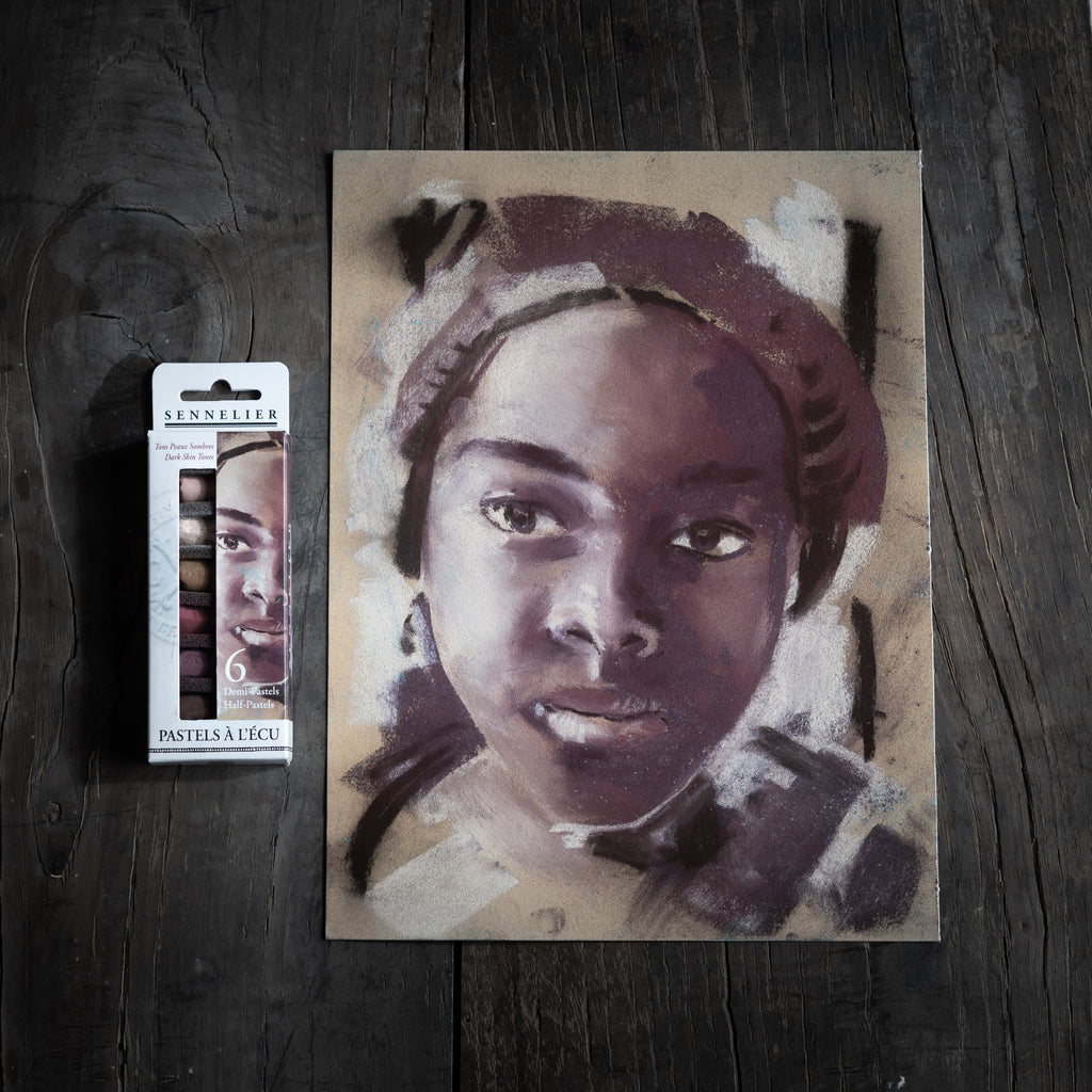 Étui 6 x 1/2 pastels à l'écu - Portrait