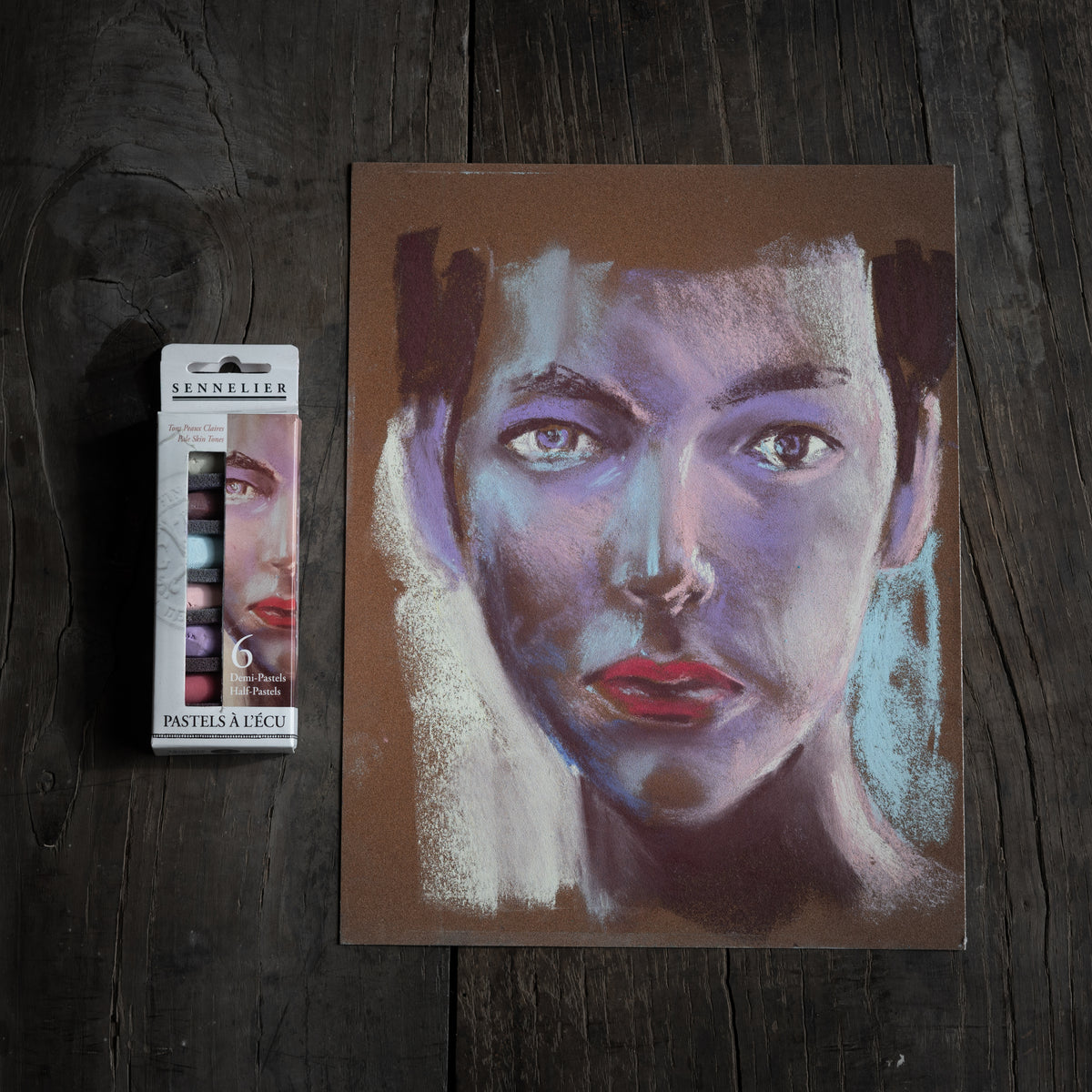 Étui 6 x 1/2 pastels à l'écu - Portrait by SENNELIER