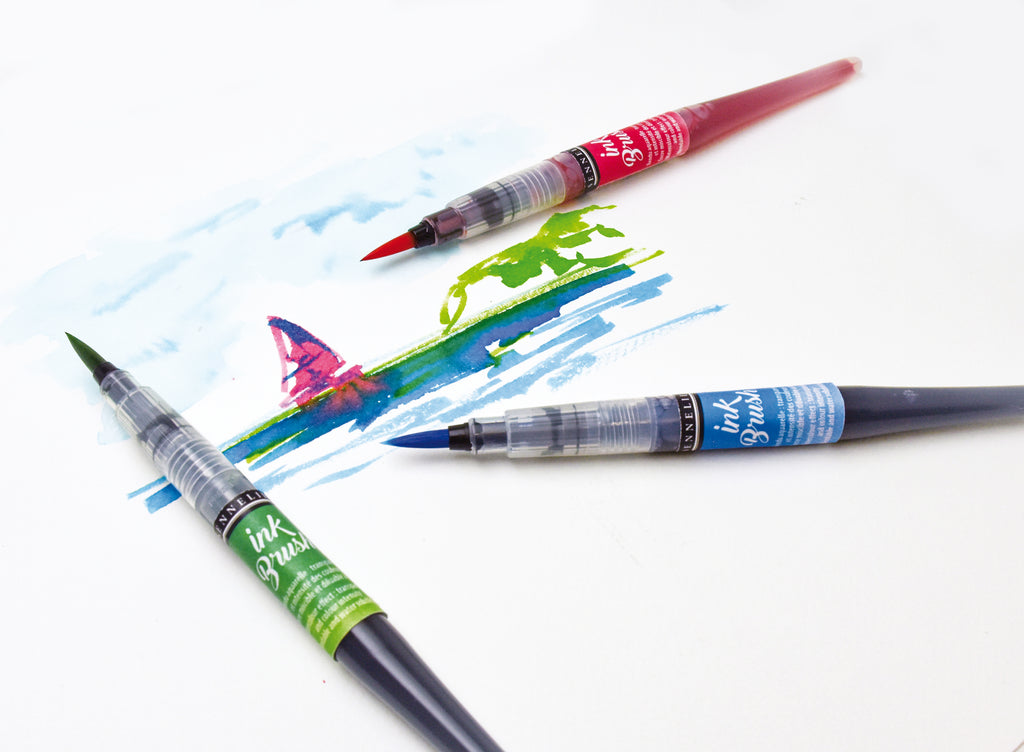 Set de 6 Pinceaux Encre - Couleurs Irisées