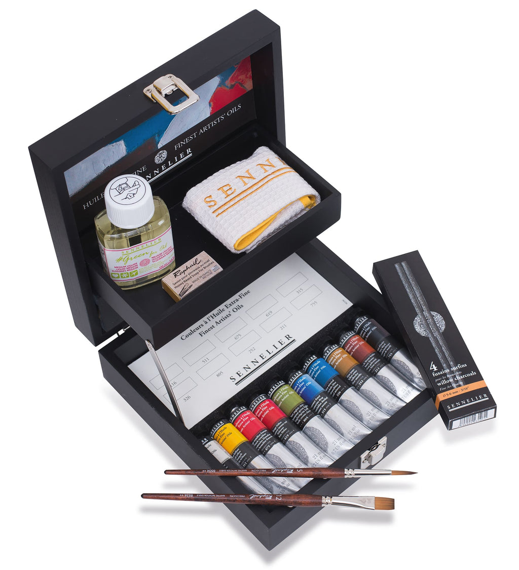 COFFRET BOIS Huile Extra-Fine 10 tubes x 21ml + accessoires