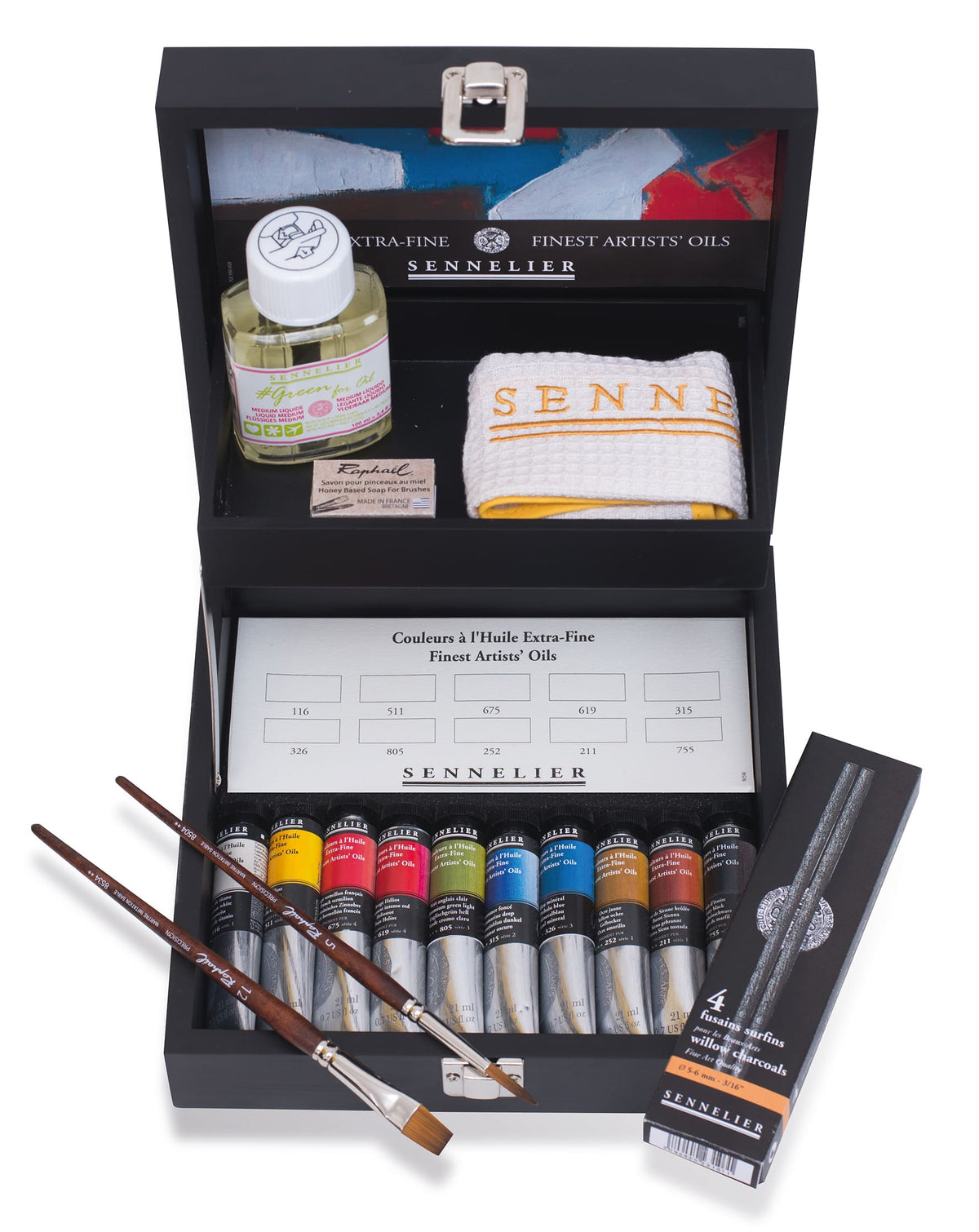COFFRET BOIS Huile Extra-Fine 10 tubes x 21ml + accessoires