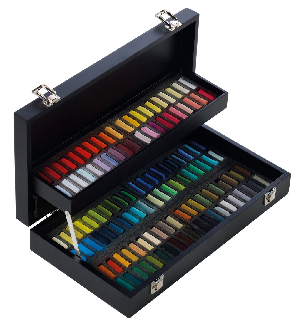 Boite en bois Noir 120 demi  pastels EXTRA TENDRES - Sennelier