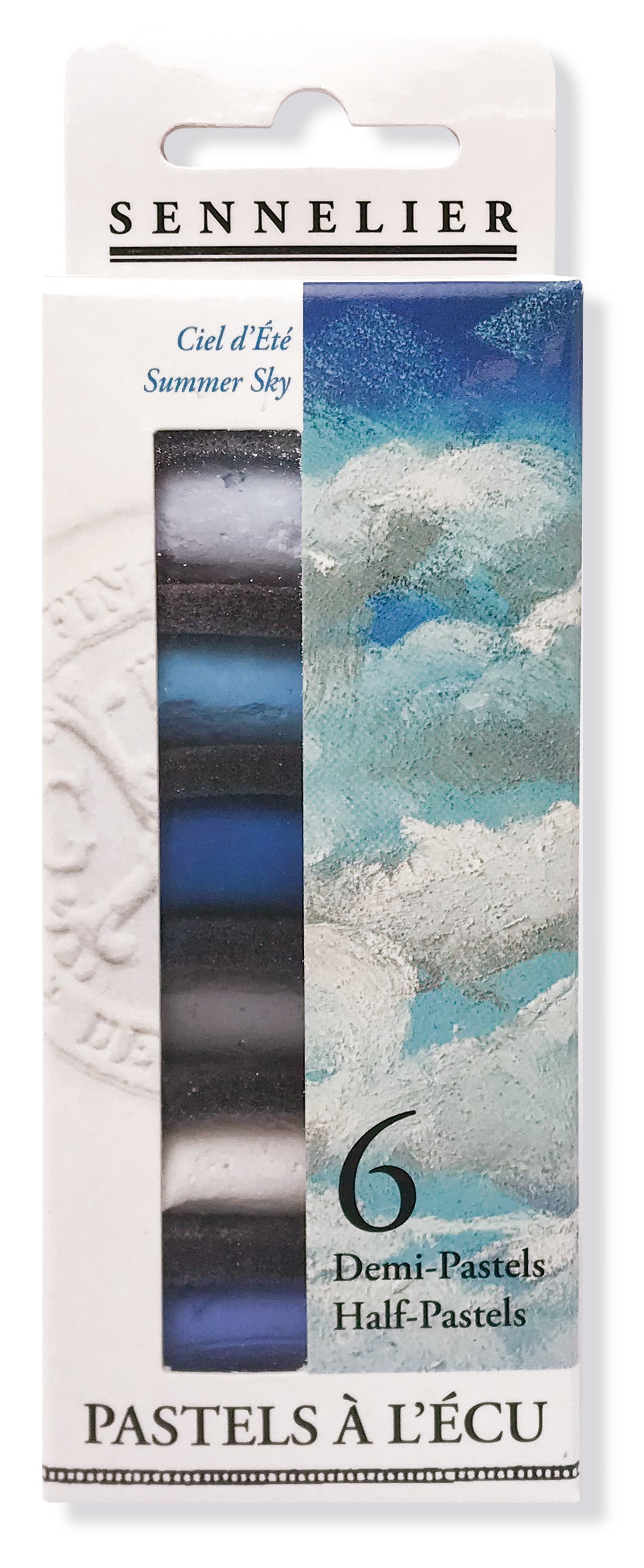 Étui 6 x 1/2 pastels à l'écu - Ciel d'Été