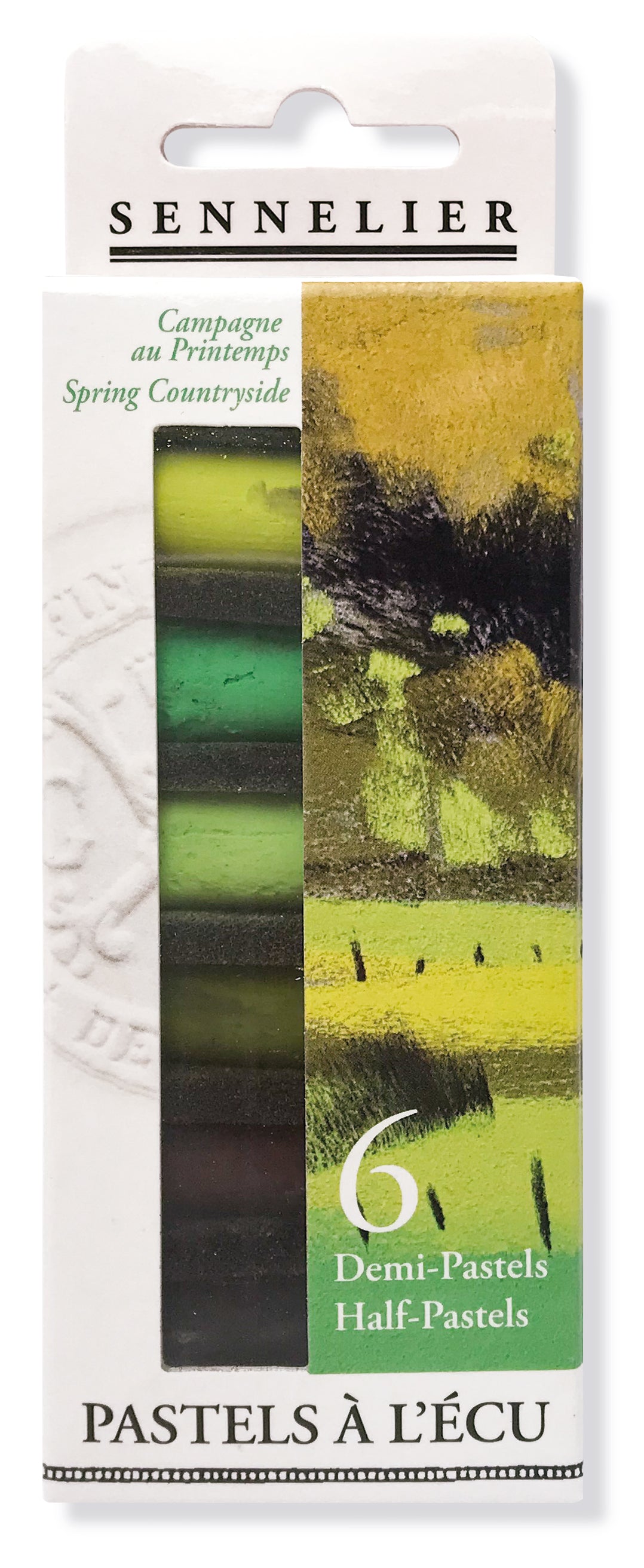 Étui 6 x 1/2 pastels à l'écu - Campagne au Printemps