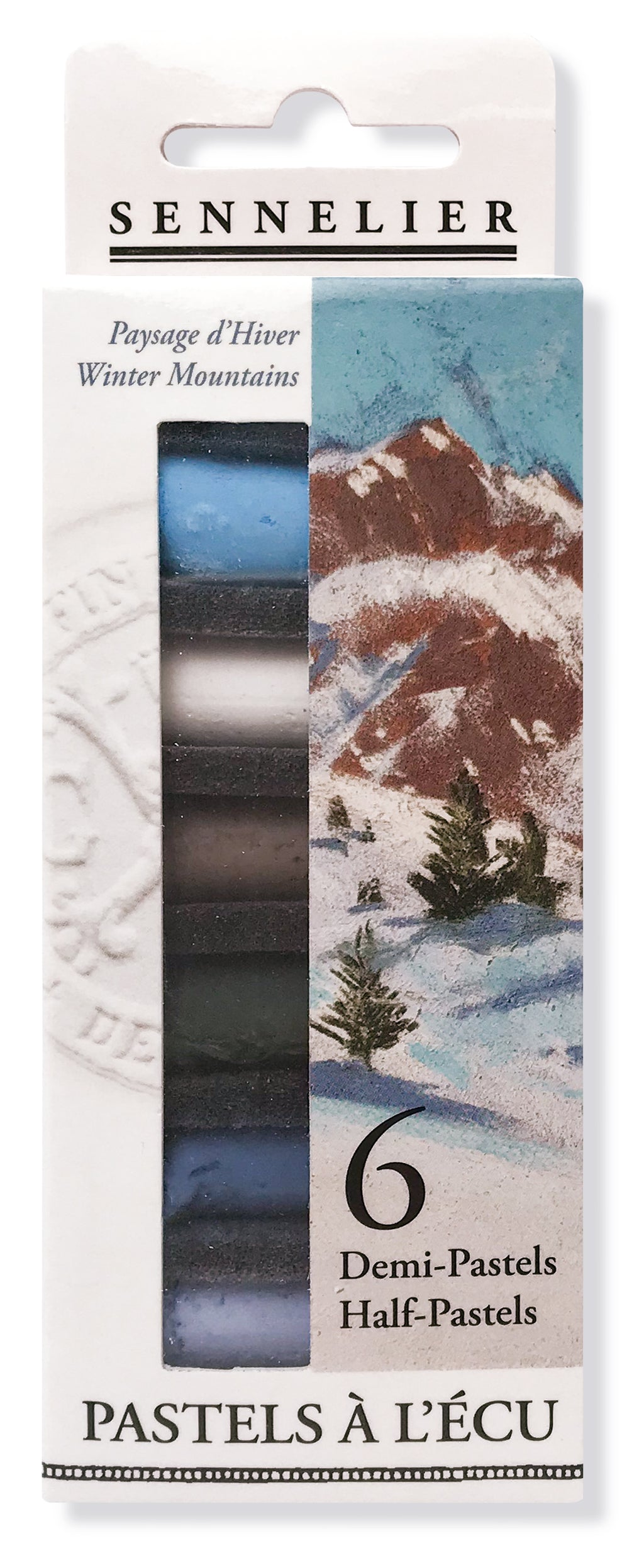 Étui 6 x 1/2 pastels à l'écu - Paysage d'Hiver by SENNELIER