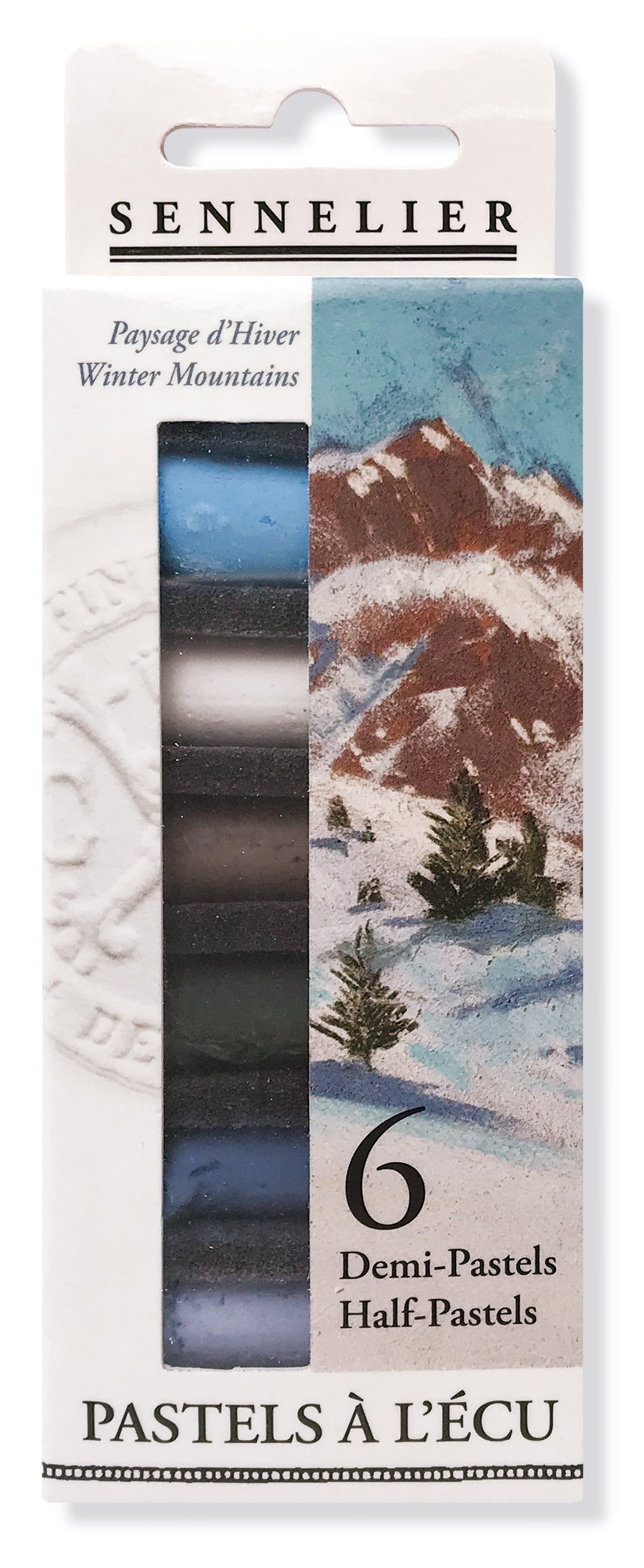 Étui 6 x 1/2 pastels à l'écu - Paysage d'Hiver by SENNELIER