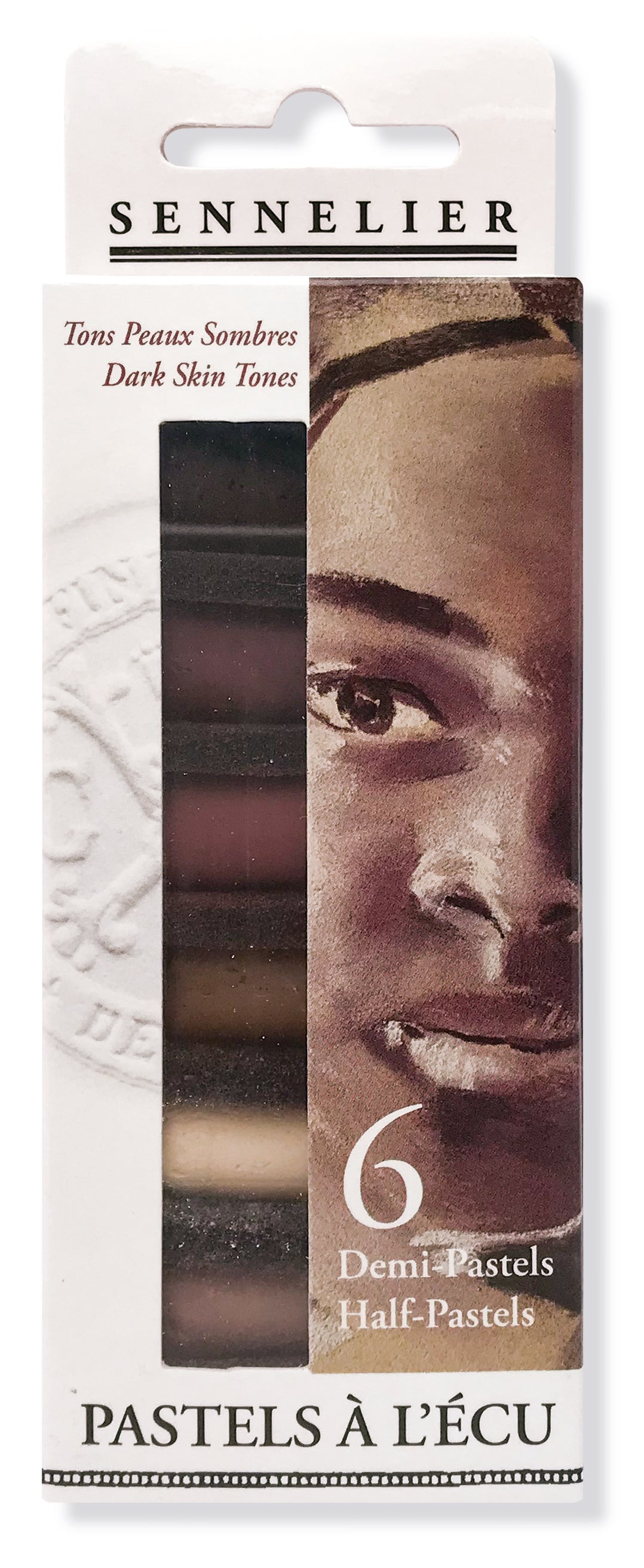 Étui 6 x 1/2 pastels à l'écu - Portrait