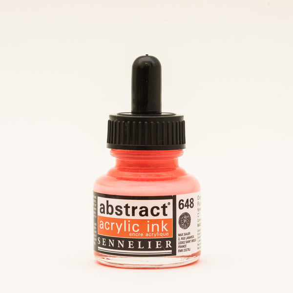 Encre Acrylique Abstraite 30 ml - Orange Fluo