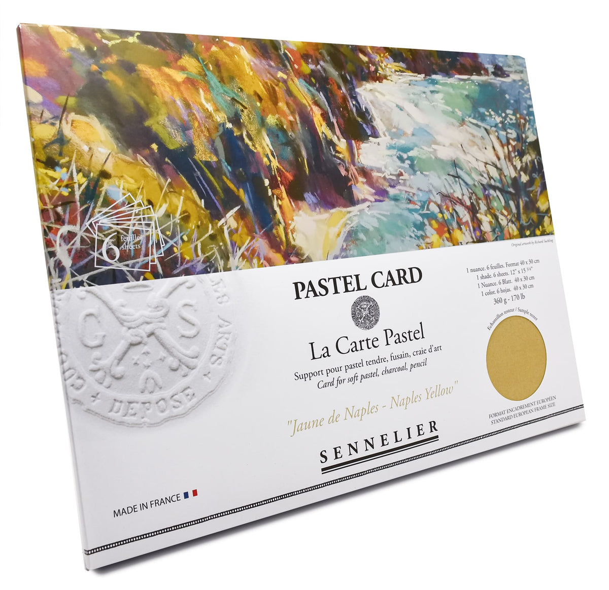 Pastel Card 40 x 30cm Monochrome Jaune de Naples- 6 feuilles
