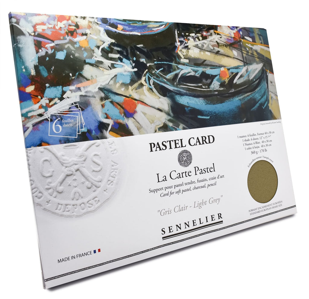 Pastel Card 40 x 30cm Monochrome Gris Clair - 6 feuilles
