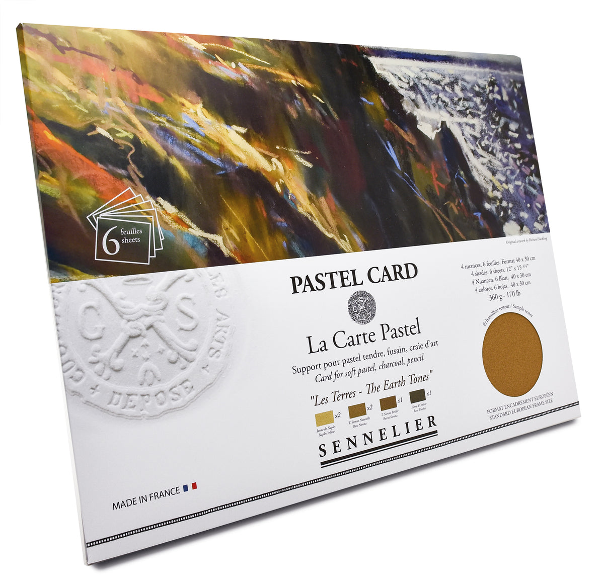 Pastel Card 40 x 30cm Les Terres - 6 feuilles