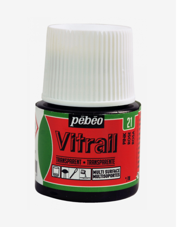 Pébéo Vitrail 45ml ROSE (transparent)