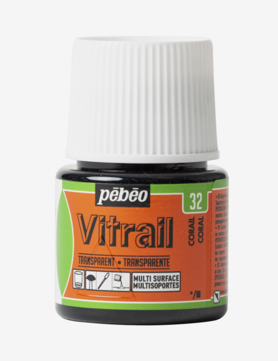 Pebeo Vitrail 45ml  CORAL (transparent)