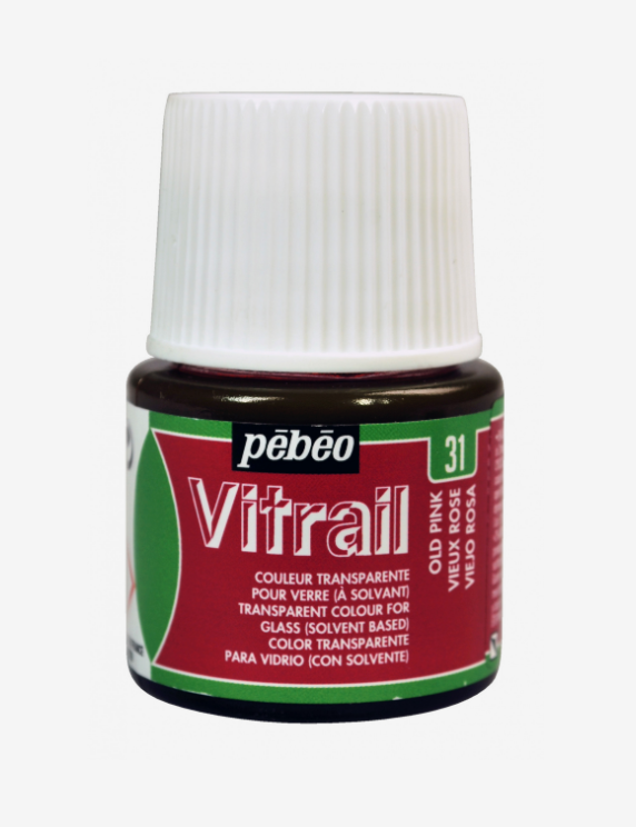 Pébéo Vitrail 45ml VIEUX ROSE (transparent)