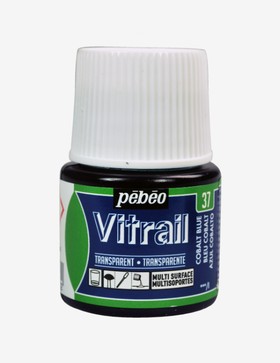 Pébéo Vitrail 45ml BLEU COBALT (transparent)