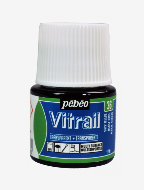 Pébéo Vitrail 45ml BLEU CIEL (transparent)