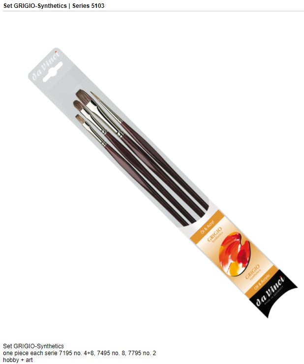 Set pinceaux Grigio Synthetics (huile & acrylique) - da Vinci