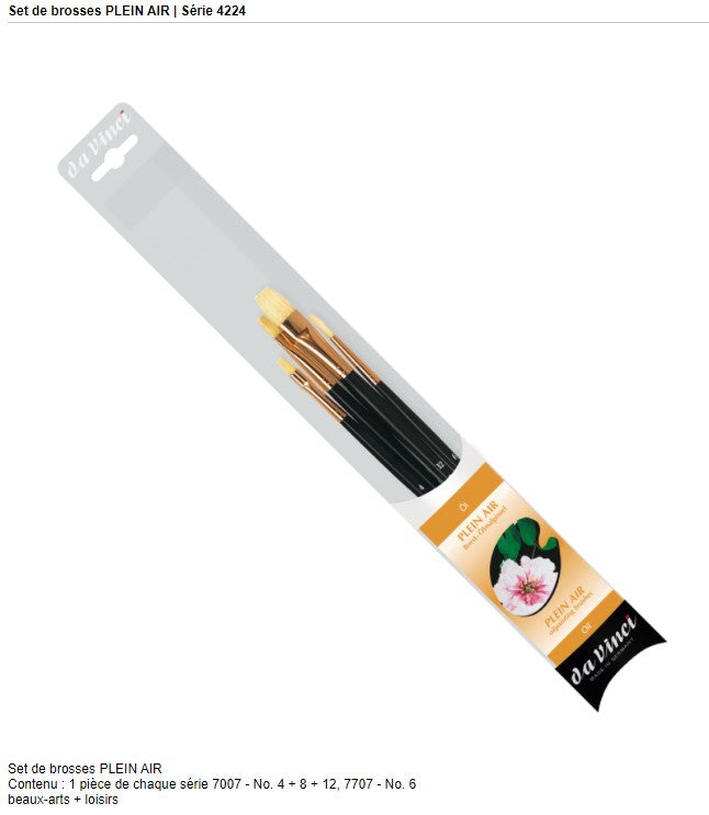 Set Pinceaux Plein Air (pour l'huile) - da Vinci