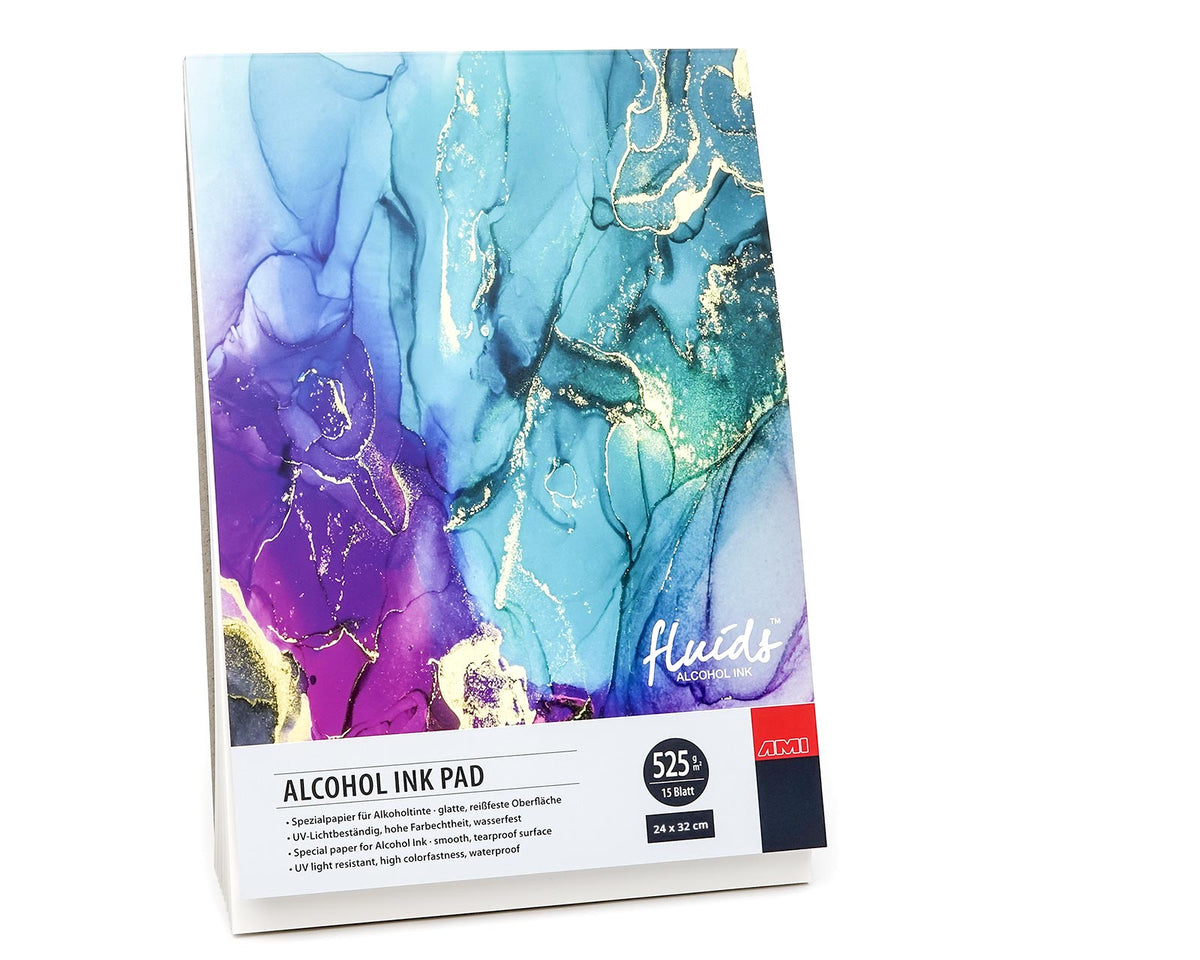 Alcohol Ink Papier Bloc de 15 feuilles 24 cm x 32 cm (525g)