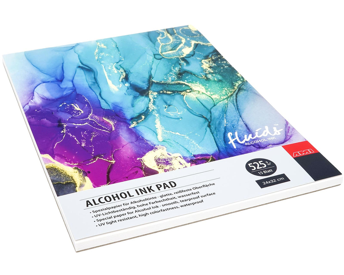 Alcohol Ink Papier Bloc de 15 feuilles 24 cm x 32 cm (525g)