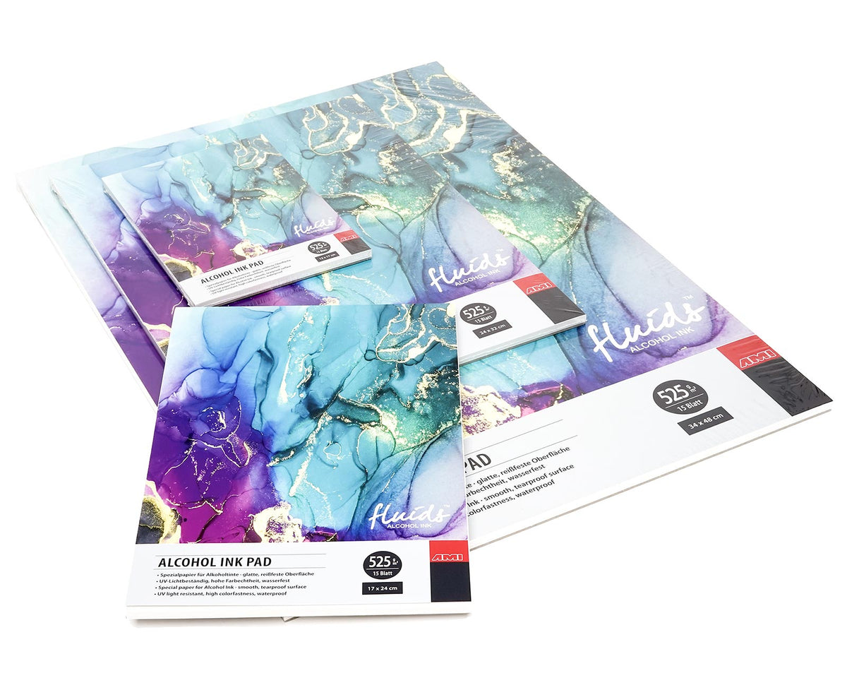 Alcohol Ink Papier Bloc de 15 feuilles 34 cm x 48 cm (525g)